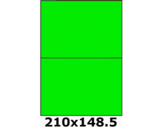 Étiquettes A4 adhésives permanent 210 x 148.5 vert fluo 3672