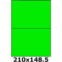Étiquettes A4 adhésives permanent 210 x 148.5 vert fluo 3672