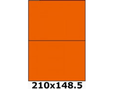 Étiquettes A4 adhésives permanent 210 x 148.5 orange fluo 4035