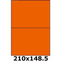Étiquettes A4 adhésives permanent 210 x 148.5 orange fluo 4035