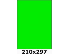 Étiquettes A4 adhésives permanent 210 x 297 vert fluo 3396