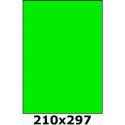 Étiquettes A4 adhésives permanent 210 x 297 vert fluo 3396