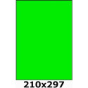Étiquettes A4 adhésives permanent 210 x 297 vert fluo 3396