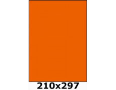 Étiquettes A4 adhésives permanent 210 x 297 orange fluo 4034