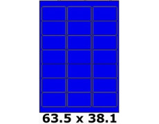 Étiquettes autocollantes 63.5 x 38.1 bleu vif