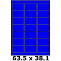 Étiquettes autocollantes 63.5 x 38.1 bleu vif