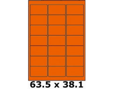 Étiquettes autocollantes 63.5 x 38.1 orange vif