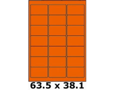 Étiquettes autocollantes 63.5 x 38.1 orange vif