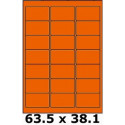 Étiquettes autocollantes 63.5 x 38.1 orange vif