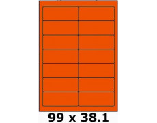 Étiquettes autocollantes 99 x 38.1 orange vif