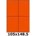 Étiquettes autocollantes 105 x 148.5 orange vif