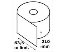 bobine Jet d'Encre ou Laser Couché Blanc Brillant  laize 210 ml x 63,5 m