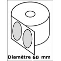 Étiquette ronde Jet d'Encre ou Laser Couché Blanc Brillant Diamètre 60 
