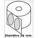 Étiquette ronde Jet d'Encre ou Laser Couché Blanc Brillant Diamètre 70 