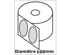 Étiquette ronde Jet d'Encre ou Laser Couché Blanc Brillant Diamètre 100