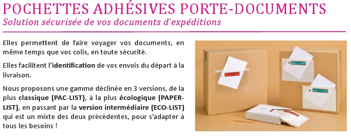 pochettes adhésives portes documents